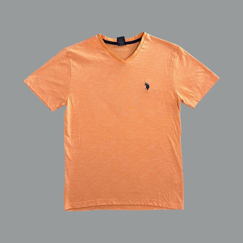 U.S. Polo Assn. Men’s Orange V-Neck T-Shirt Sz: S